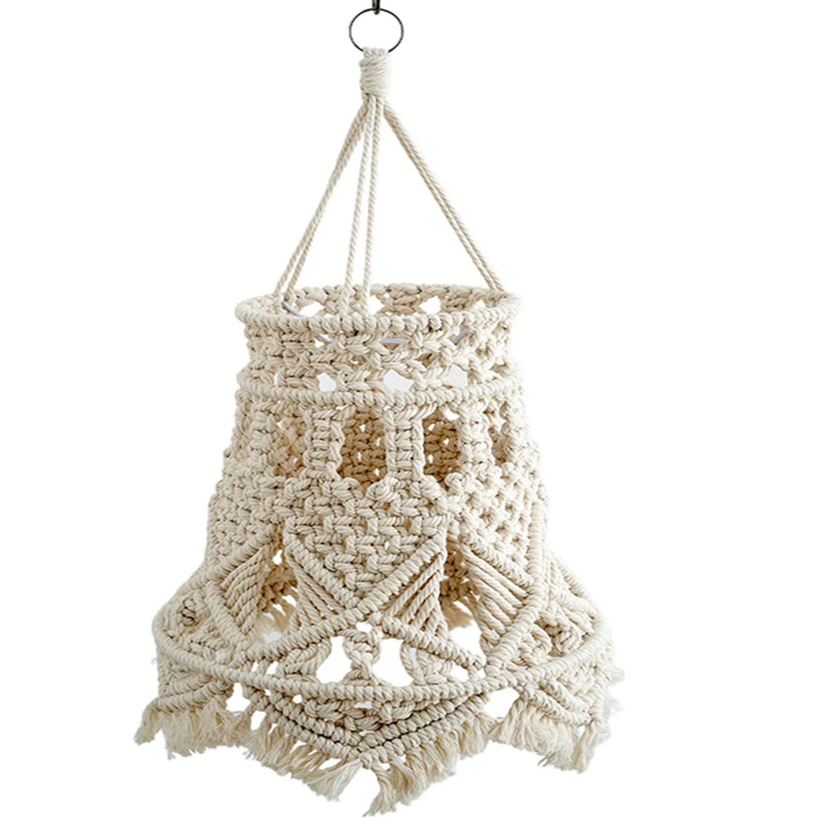 

Macrame Lamp Shade Knitting Hand Woven Lamp Shade Hand Wovened Macrame Pendant Light Cover Bohemian Home Decor For Ceiling Light