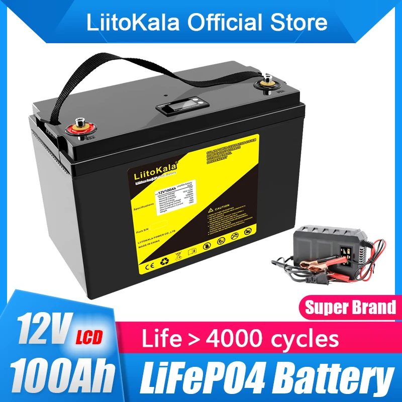 

LiitoKala 12.8V 100Ah 120Ah LifePo4 Battery Pack 12V Rechargeable Battery Pack Lithium Iron Phosphate Lifepo4 Solar Cell tools