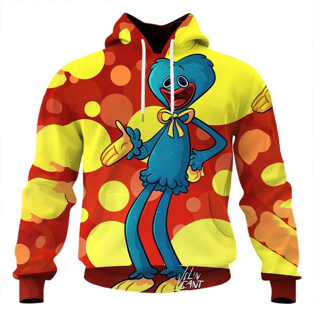 

Худи Huggy Wuggy от Poppy Playtime, Детские худи с 3D принтом, модная одежда для маленьких мальчиков, свитшот для косплея с рисунком игры