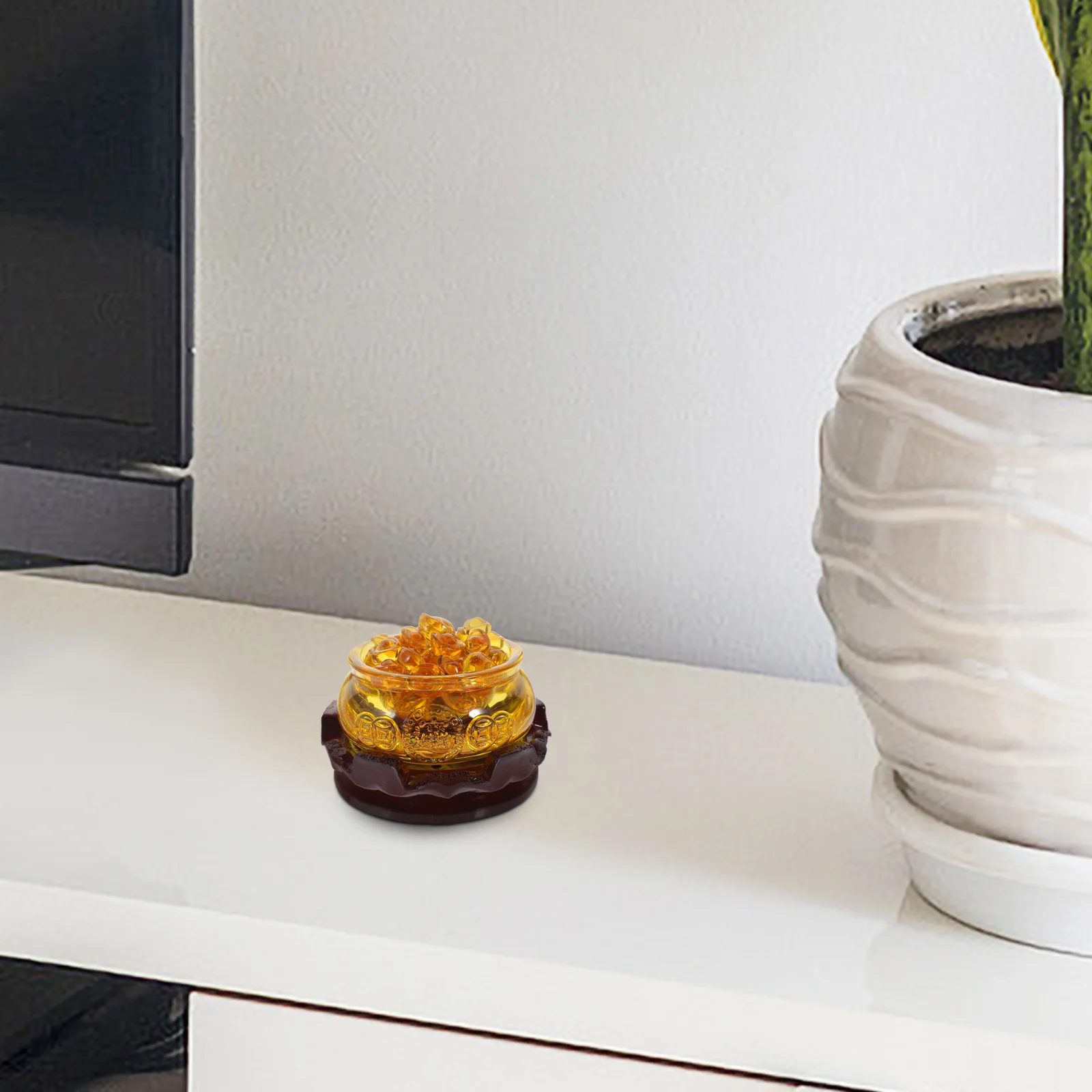 Счастливый хрустальный бассейн украшение с сокровищами китайская книжная полка