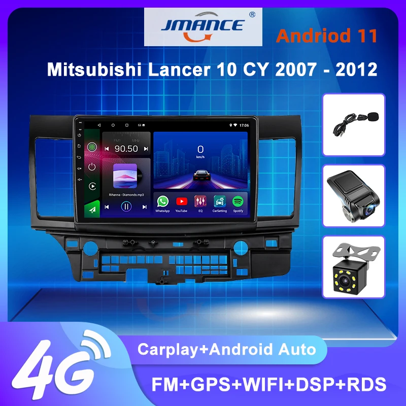 

JMANCE Unit For Mitsubishi Lancer 10 CY 2007 - 2012 Car Radio Multimedia Video Player Navigation GPS Android Auto 2 din dvd