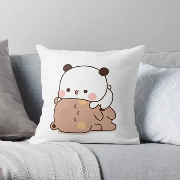 

Panda On Bear Loving Printing Throw Pillow Cover Fashion Wedding Decor Home Hotel Fashion Square Cushion Pillows not include