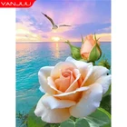 5D алмазная живопись сделай сам, цветы, ромашки, полная круглая мозаика, цветы, розы, алмазная вышивка, домашний декор, настенное искусство