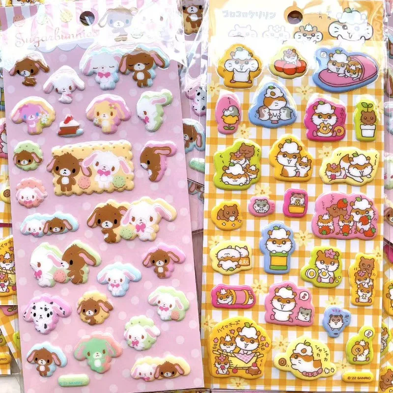 Фото Милые 3D-наклейки Kawaii Sugarbunnies Usahana: объемные стикеры из ПВХ с кроликами и хомяками для дневников, чехлов для телефонов, поделок своими руками, подарков друзьям №1