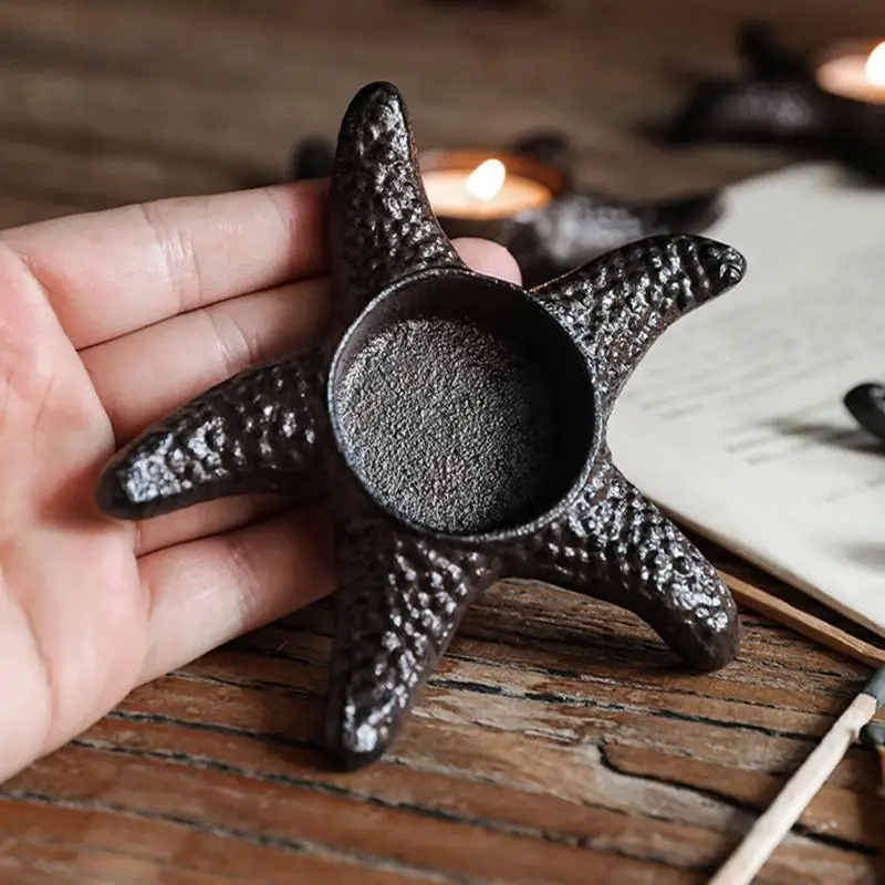 

portable Candle Holder base high quality Stable Candlestick Holders stand decorative Retro Starfish shape Tealight Candle Holder
