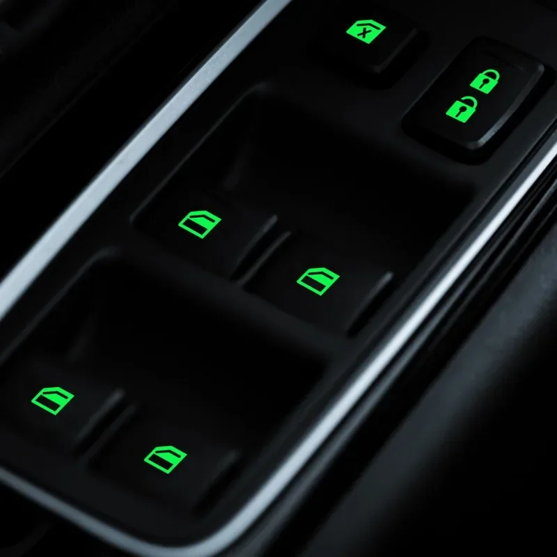 

1/2pcs Car Window Button Luminous Sticker Lifter Switch Night Fluorescent Decals Cars Interior Stickers Auto Accessories