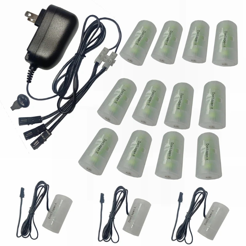 

3 in 1 LR20 D Battery Eliminators US/UK/EU Power Adapter Replacement 2 to 8Pcs 1.5V LR20 D Battery for Electronic Device