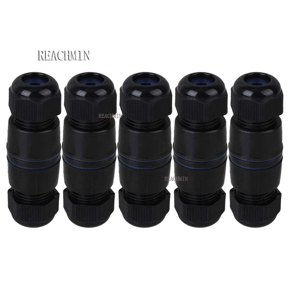 

5pcs IP68 Protection RJ45 M25 AP Waterproof Connector Double-end CAT6 Plated 6FU 8-Pin/Core with Shielding Metal Shell