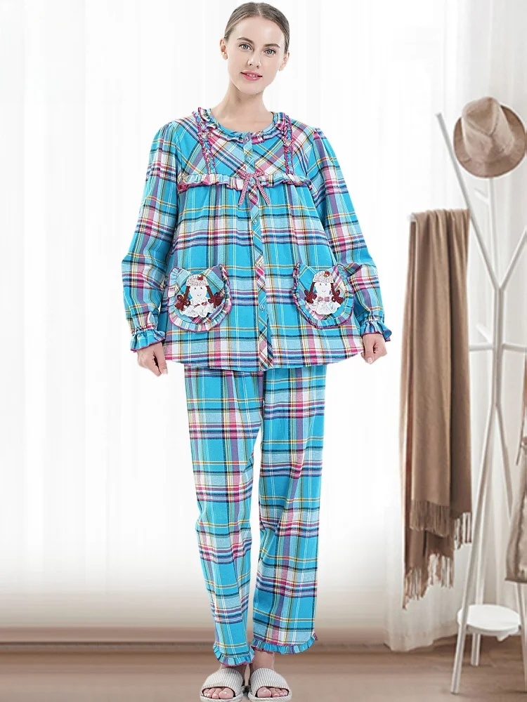 Kaishuna с принтом из % чистого хлопка красные осенние и зимние пижамы женские