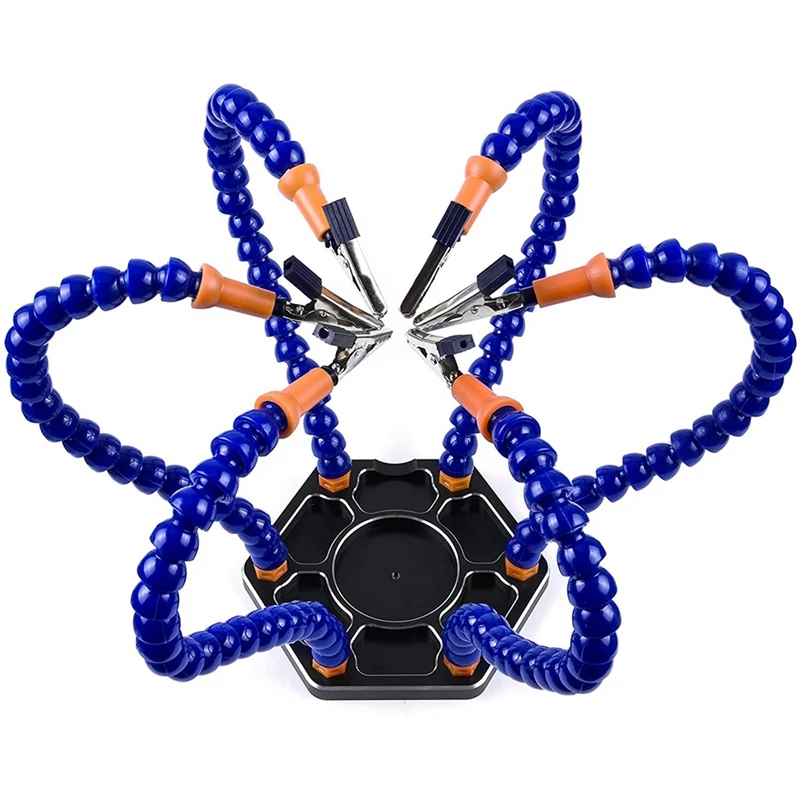 

Spot Goods Bench Vise Table Clamp Soldering Station With Flexible Arms Soldeirng Iron Holder PCB Welding Repair Third Hand Tool