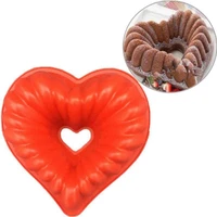 home cake pan mousse bread bakeware silicone baking pastry molds heart shape mold diy cake mould 1 pcs