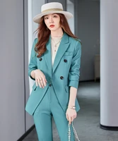 japanesepurple ruffled formal dress dress business dress formal dress suit jacket and skirt suit womens office wear 2 piece set