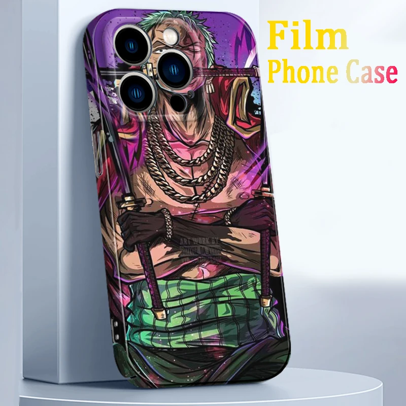 

Anime One Piece Zoro Carton Phone Case For Apple iPhone 14 13 12 Mini 11 XS Pro Max X XR 8 7 Plus SE Feilin Film Hard Cover