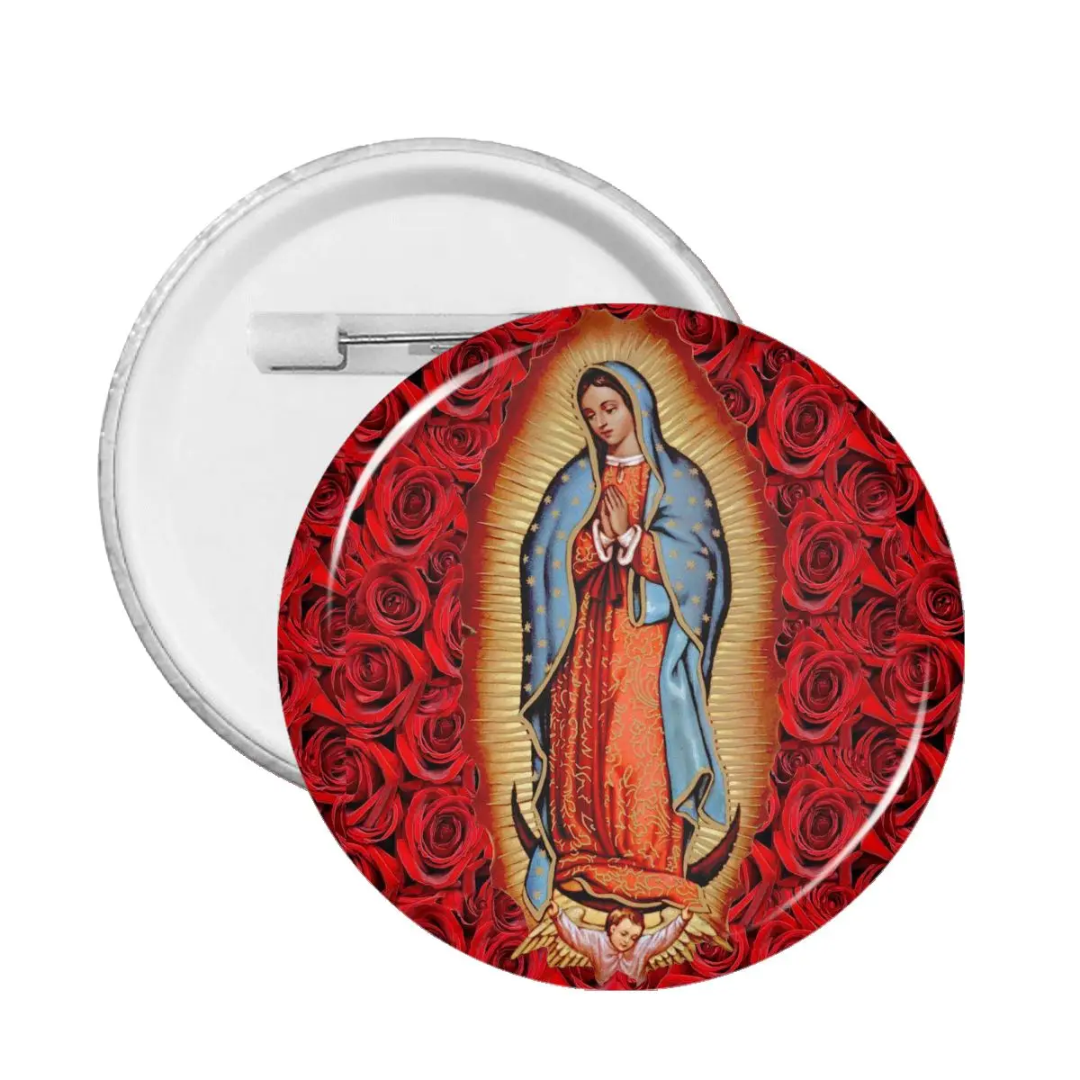 

Христианские католические значки, наша Леди Гуадалупе, мексиканская Дева Мария, брошь для рюкзака, мягкая пуговица, булавка, аксессуары для ...