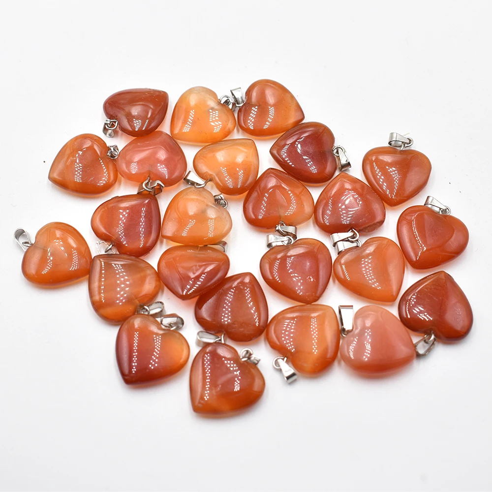Оптовая продажа подвески в форме сердца 20 мм 24 шт./комплект из натурального
