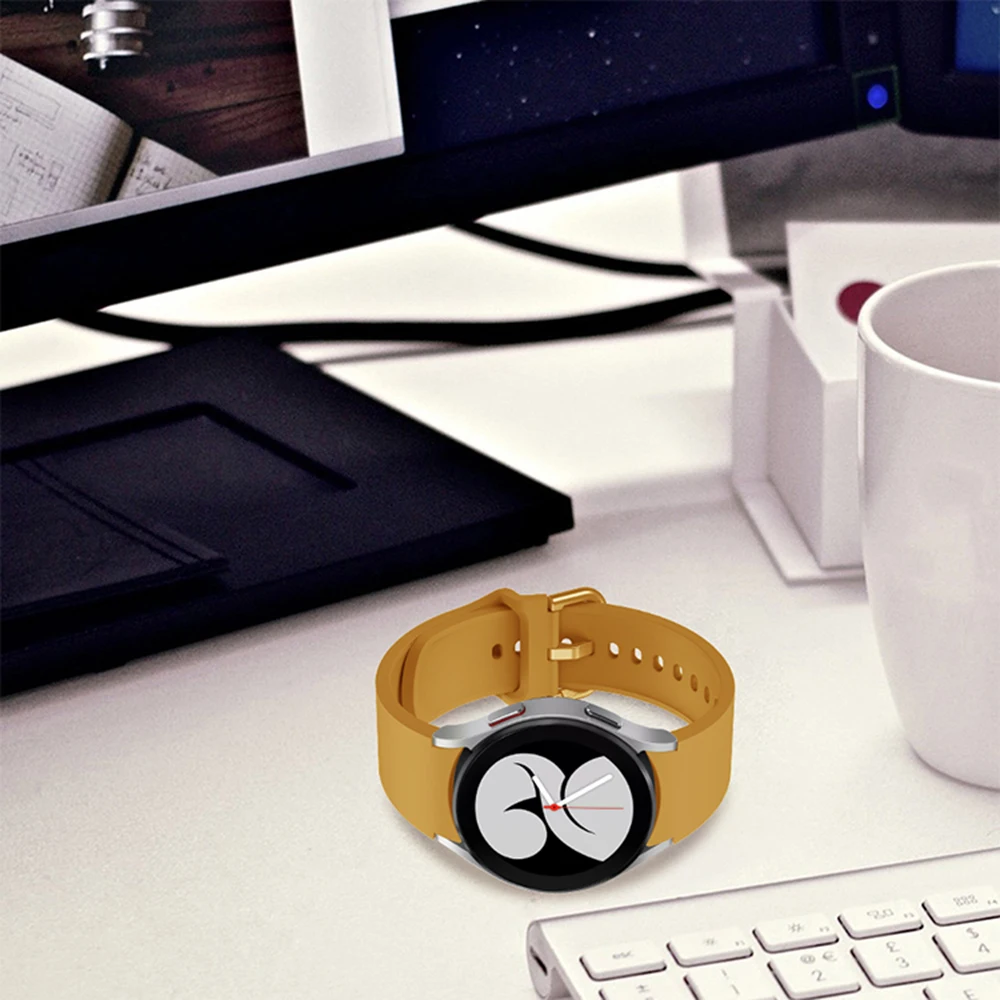 Silicone Strap Compatible with Samsung Galaxy Watch 4 classic 46mm 42mm/Watch4 44mm 40mm Band Replacement Watchbands Bracelet