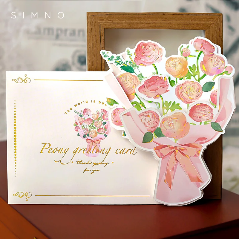 

Цветок, цветочный букет, 3D Цветочная поздравительная открытка, открытка для дня рождения, цветочные открытки для чая на День Матери