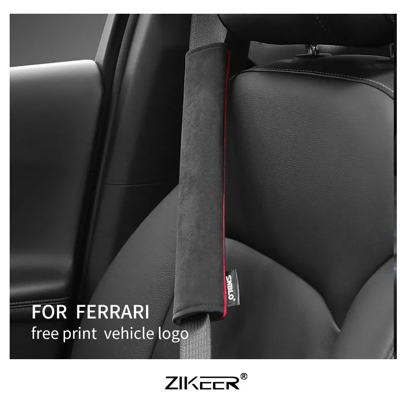 

For Ferrari 488 Roma 812 F8 SF90 Portofino Suede Car Seat Belt Cover Alcantara Safety Belts Shoulder Protection Auto Interior