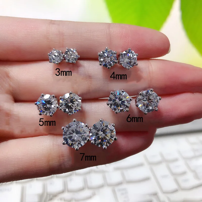 

Wholesale Fine Jewelry 925 Sterling Silver CZ Diamond Piercing Earring stud for woman