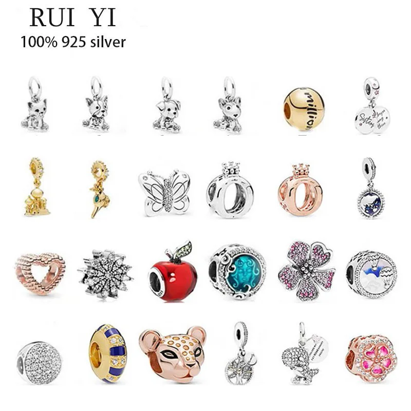 

Authentic 925 Sterling Silver Apple Lion Life Tree Earth Charm Is Suitable For The Original Pandora Women's Bracelet Necklace