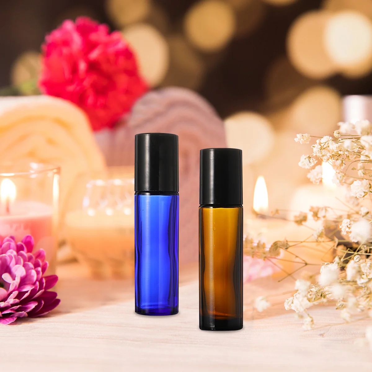

16pcs Roller Bottles Travel Bottle 10ML Empty Glass Roll- on Bottles for