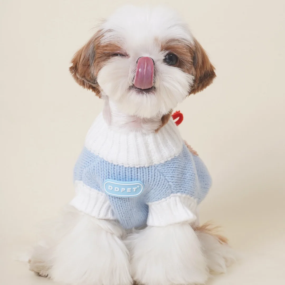 Свитер для домашних животных с медведем осень/зима трикотажная Базовая рубашка