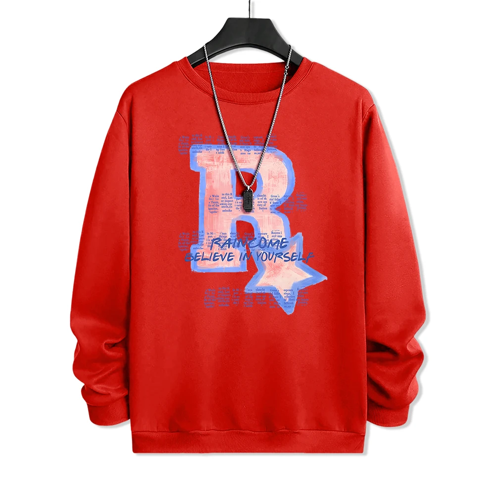 Мужская свободная флисовая толстовка с капюшоном в стиле Харадзюку