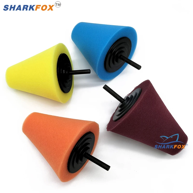 

Car Polishing Pad Buffing Foam Sponge Pad Cone Polisher Buffer Pad Automotive Waxing Kit for Car Wheel Hub Headlight Polishing