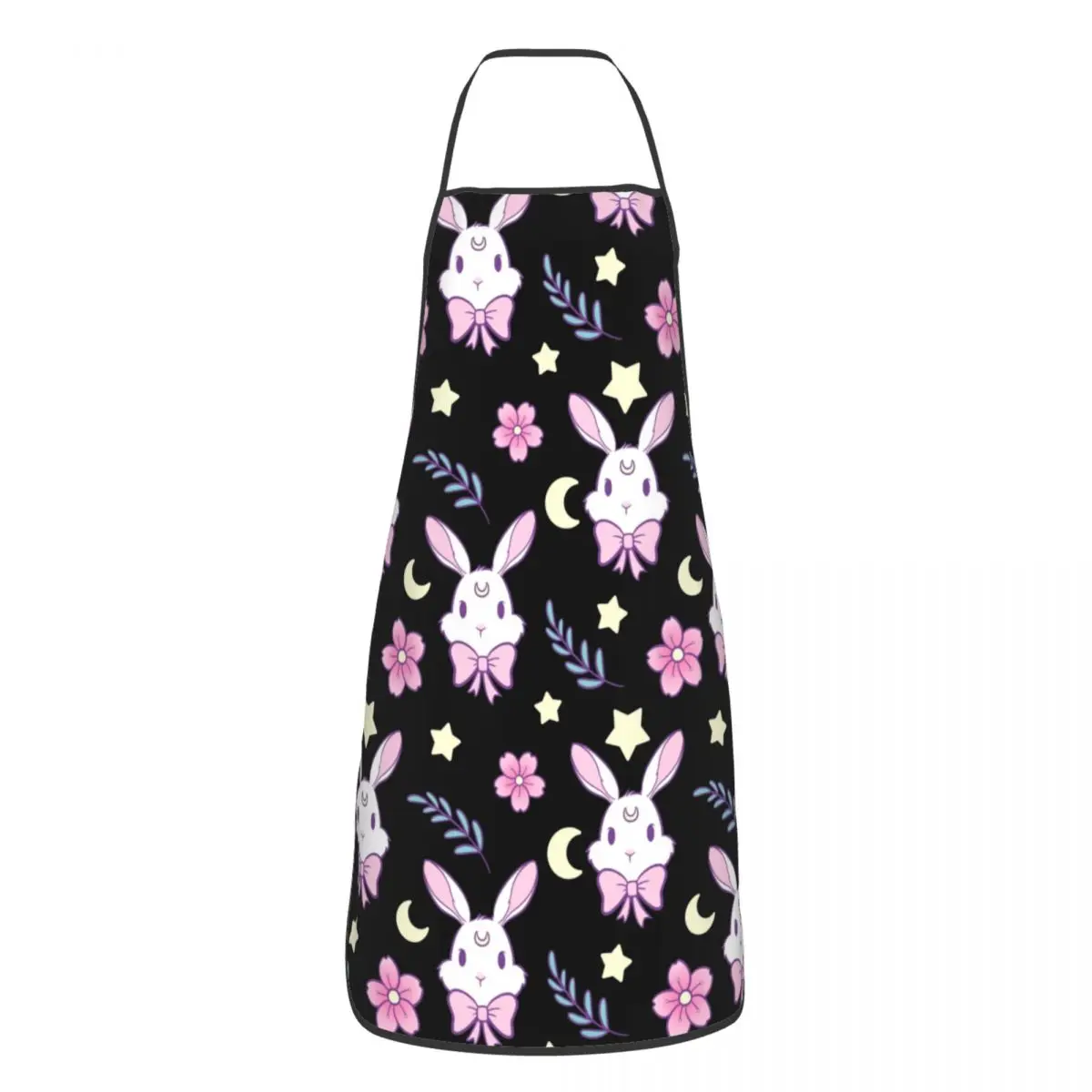 

Sakura Bunny Funny Apron Women Men Rabbit Pattern Adult Unisex Kitchen Chef Bib Tablier Cuisine Cooking Baking Painting