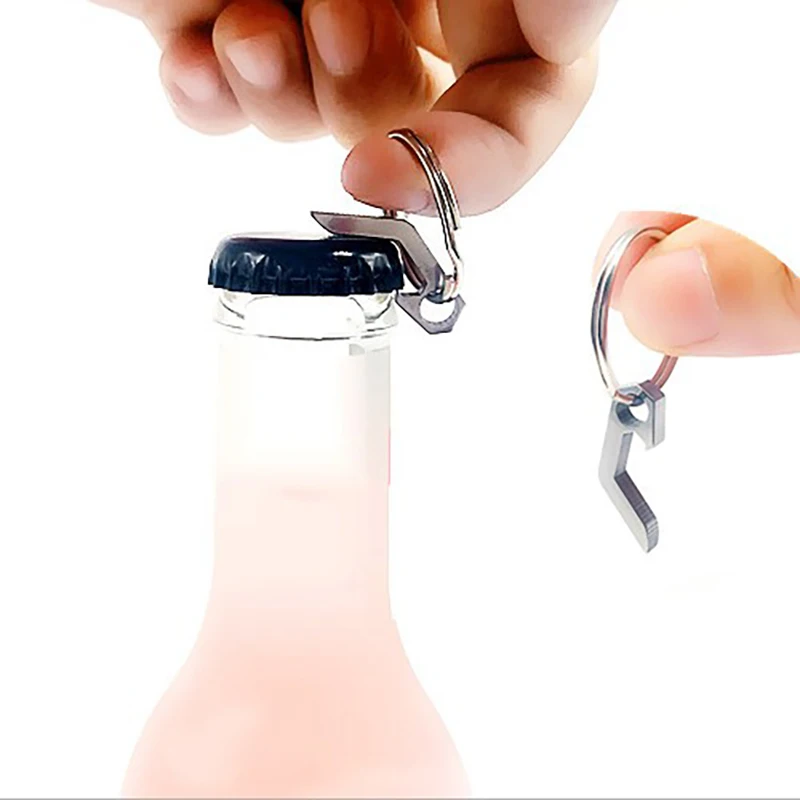 

1PC Portable Mini Bottle Opener Stainless Steel Titanium Alloy Key Ring Carry Easily Bar Tool Kitchen Gadgets