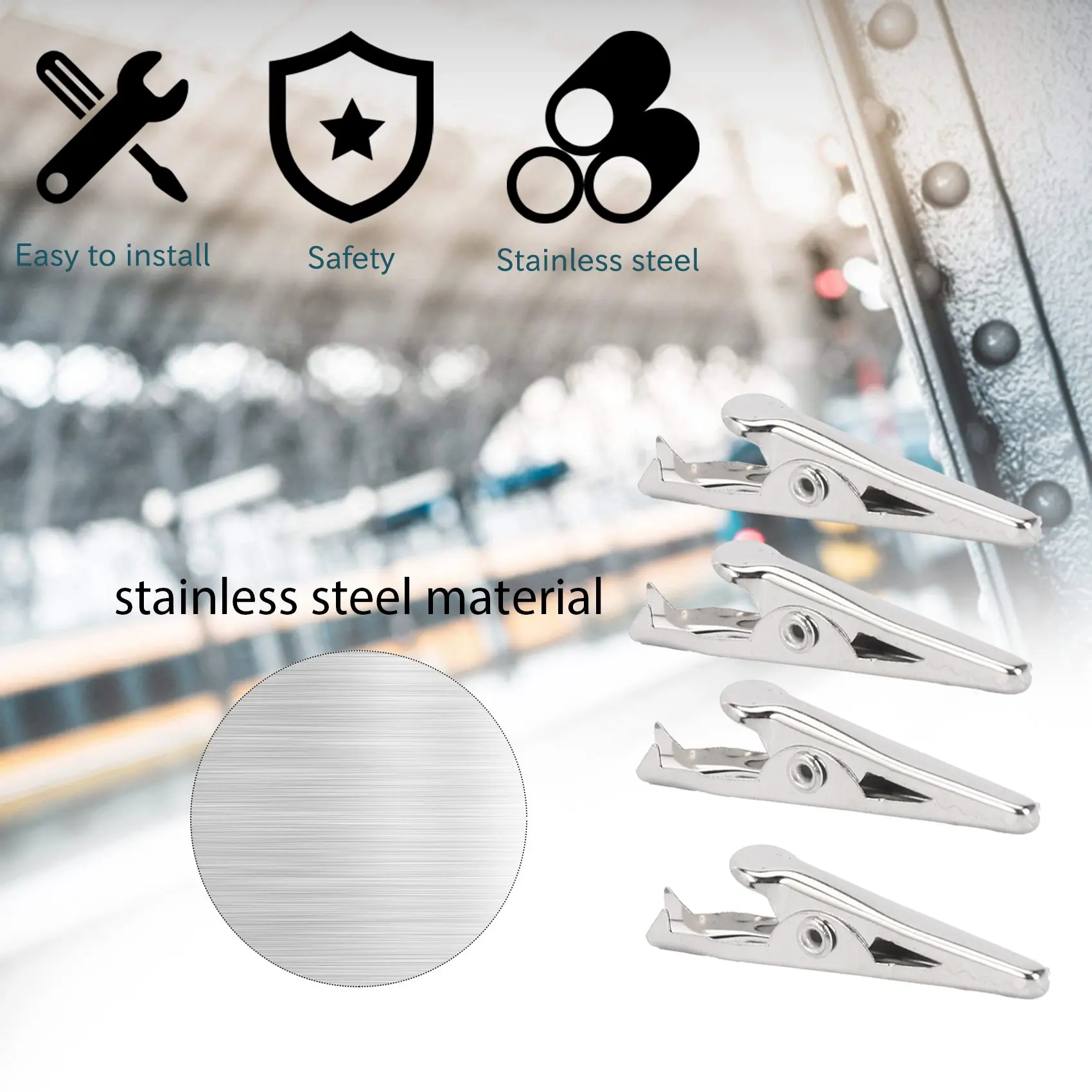 50 шт. серебристый металлический зажим-Аллигатор