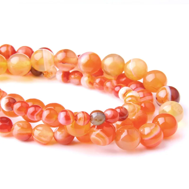 Полосатый Агат свободные бусины натуральный драгоценный камень Гладкий Круглый