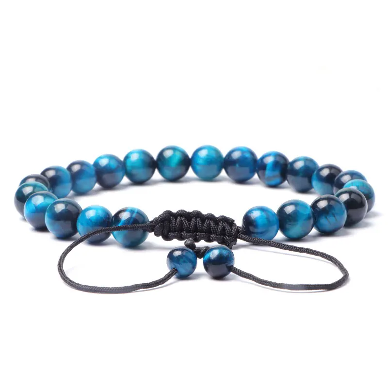 

16 Style Natural Stone Beads Bracelet 8mm Lake Blue Tiger Eye Braided Bracelet Bangle For Jewelry DIY Women Amulet Accessories