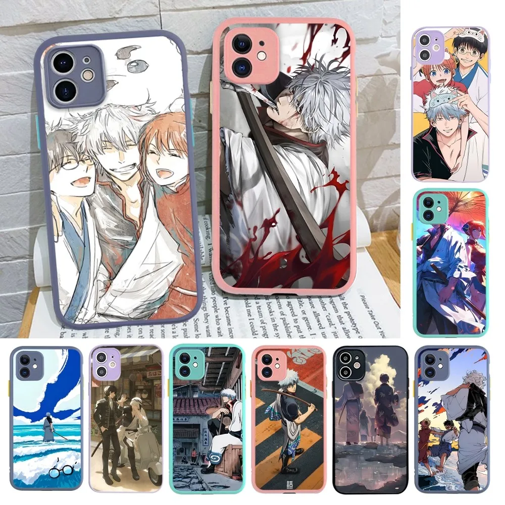 Gintama Japanese Anime Classic Phone Case For IPhone 14 11 12 13 Mini Pro Max 8 7 Plus X XR XS MAX Translucent Matte Cover