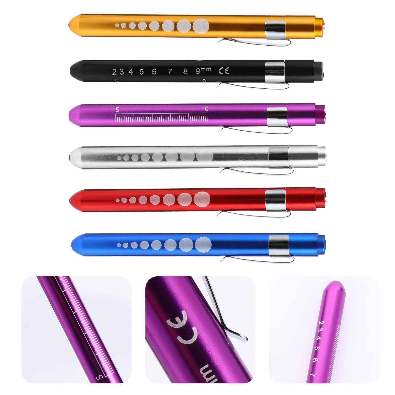 

6pcs Reusable LED with Yellow Color Light Pupil Gauge Random Color