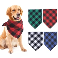pets saliva towel fashion plaid dog bandana cat triangular binder pet decorations