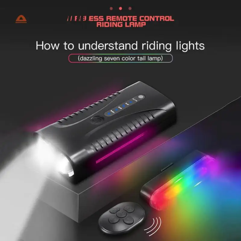 

Colorful Taillights Induction Trumpet Headlight Mountain Bike Headlights USB Charging Road Mountain Night Riding Taillight Set