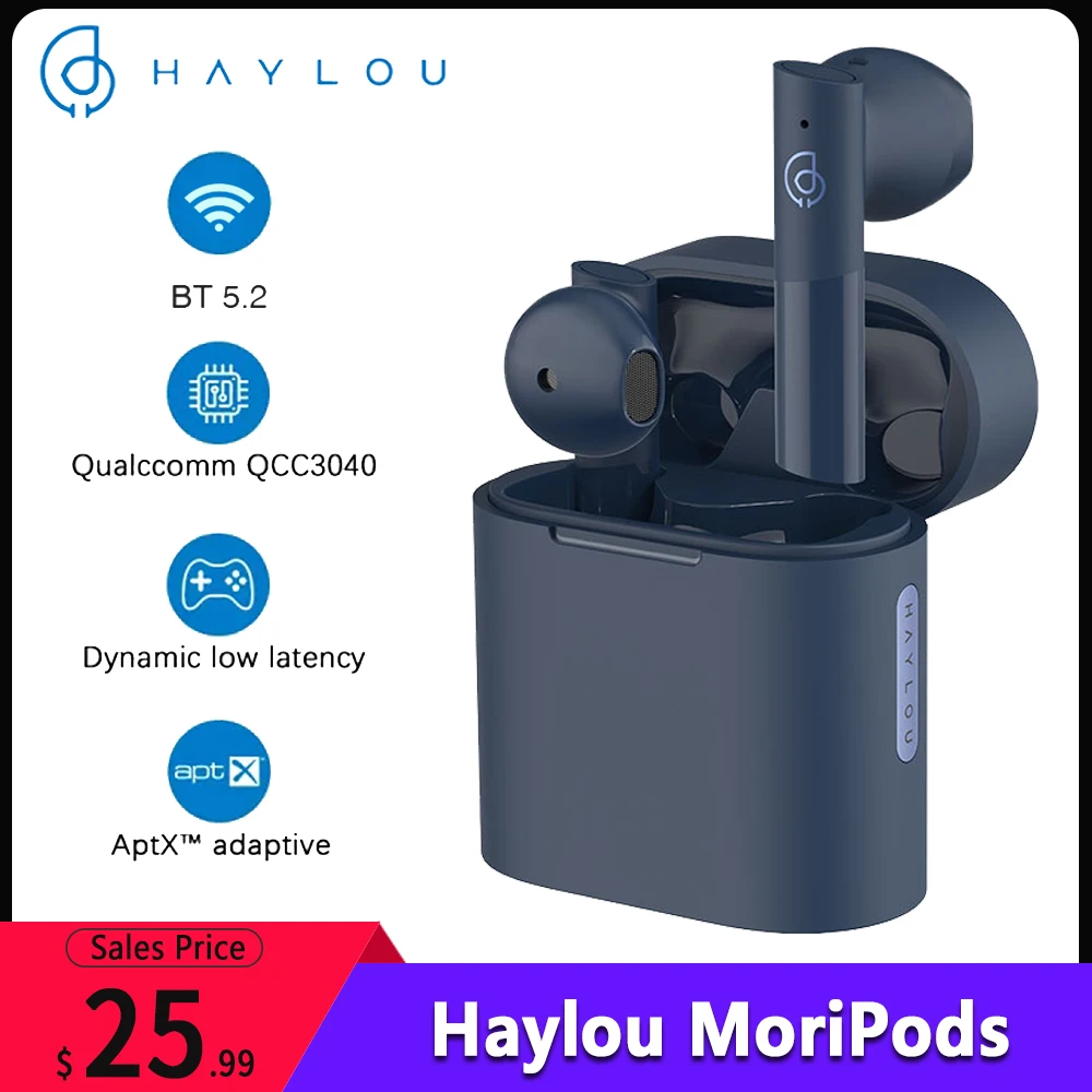Беспроводные наушники HAYLOU T33 MoriPods Bluetooth 5 2 TWS QCC 3040 aptX Адаптивная/AAC/SBC Hi-Fi стерео