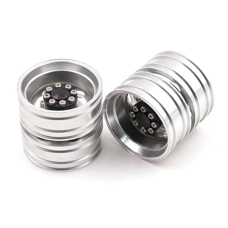 

2PCS CNC Metal Alloy Rear Wheel Hub Rim for 1/14 Tamiya RC Car Tow Drag Trailer Truck Man Scania