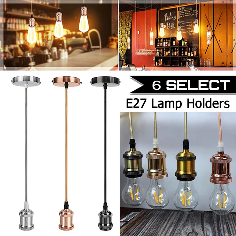 

1 шт., E27, винтажная лампа, потолочная лампа, Подвесная лампа, Металлическая лампа с проводом 1,2 м, оптовая продажа
