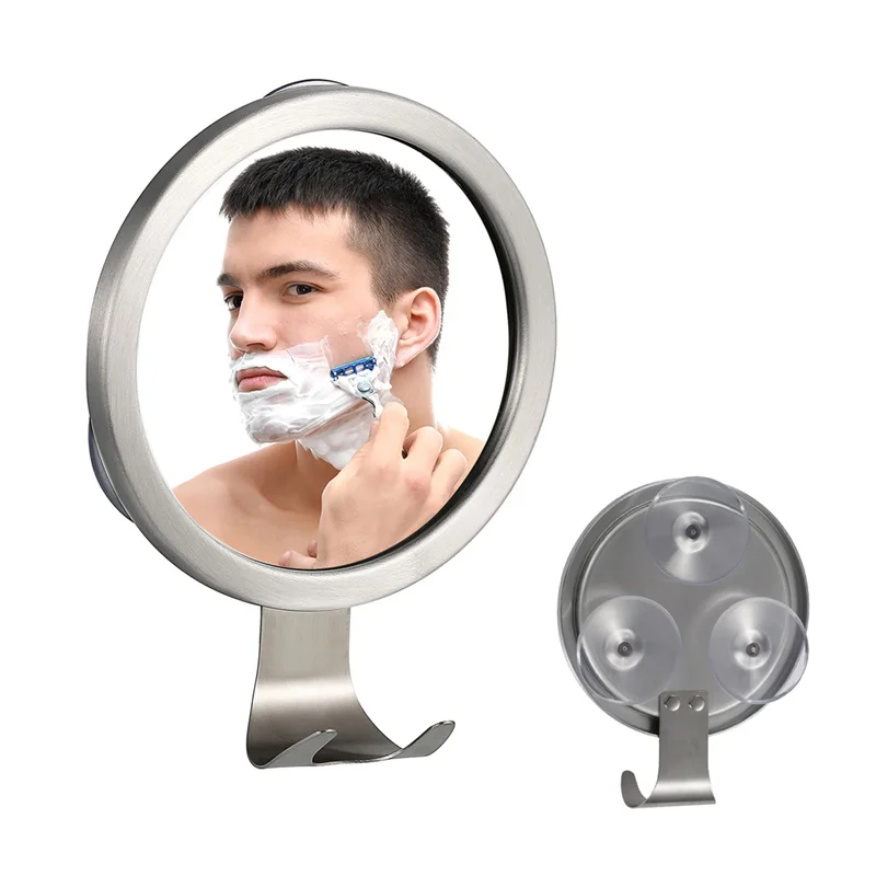 

New High Quality Stainless Steel Circular Anti Fog Shower Mirror Shaving Makeup Mirrors Bathroom Supplies K1MF