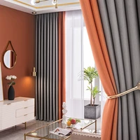 blackout curtains home light luxury thickened solid color curtains for living room bedroom hotel dining room window orange red