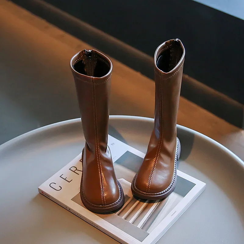 Ботинки для девочек в японском стиле из мягкой кожи