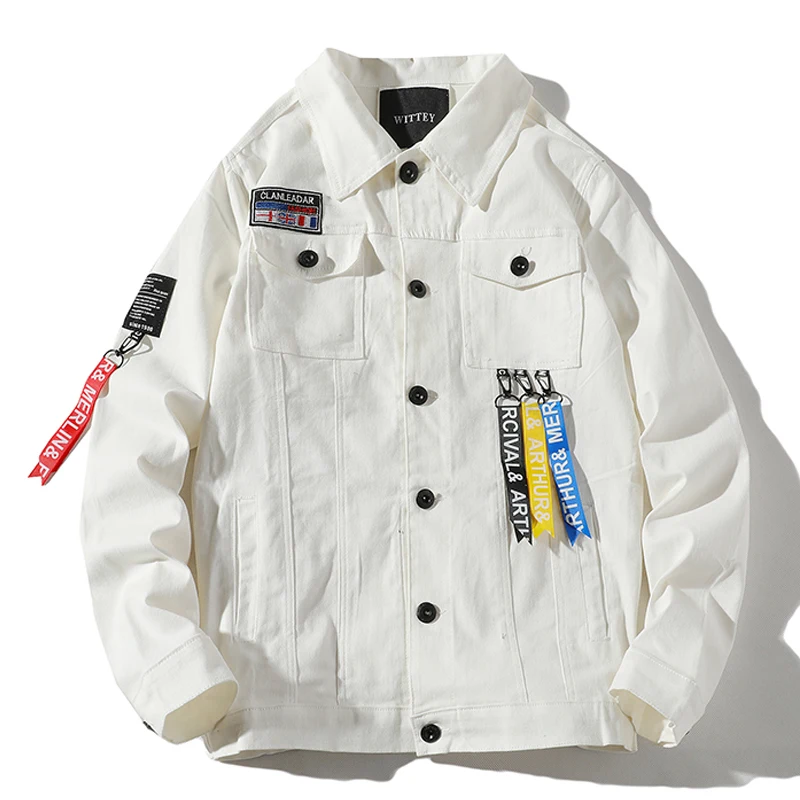 

Loose Denim Jacket Men's Spring Autumn Trend Fashion Japanese Ribbon Jacket Casual Street Jacket/Pure Cotton Stretch Men's Tops