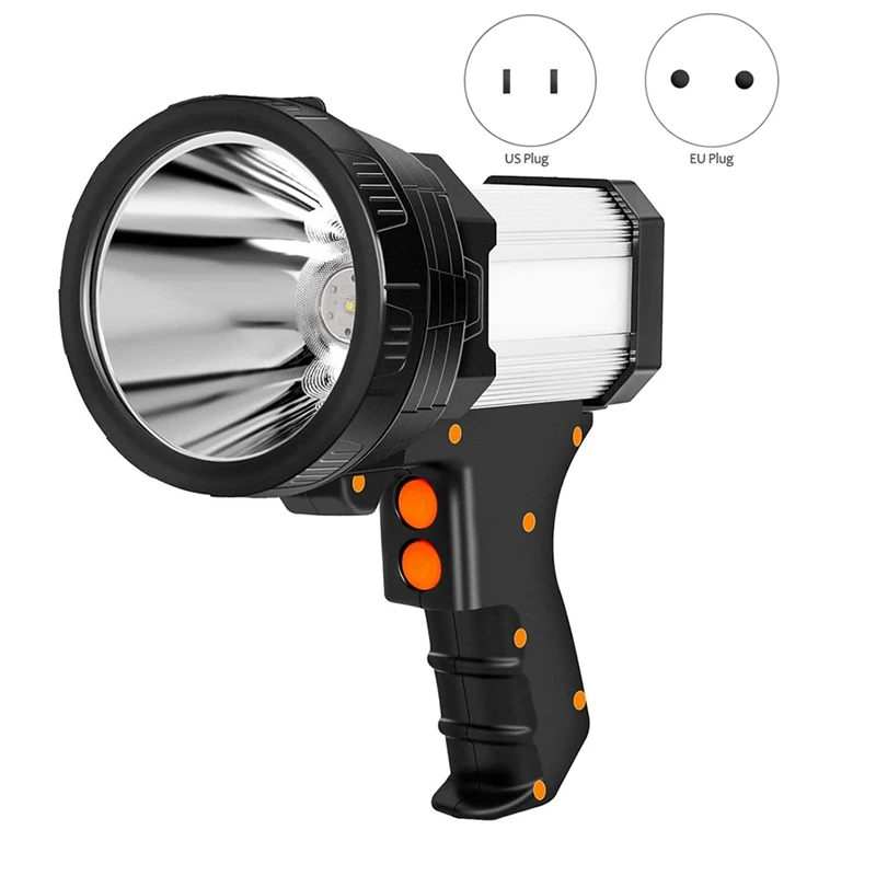 

Перезаряжаемый прожектор 10000 люмен, водонепроницаемый ручной фонарик для кемпинга, поставляется со складным штативом