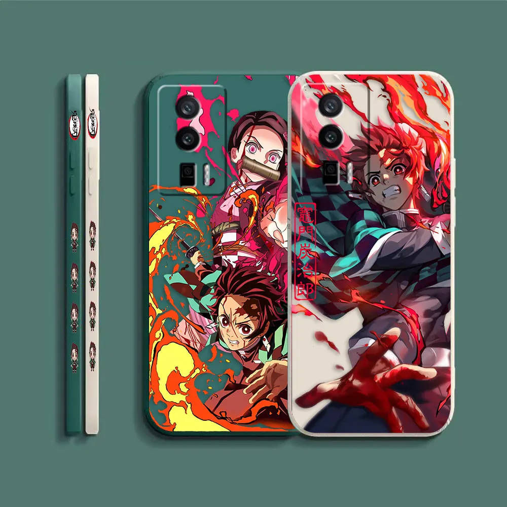 Case For Redmi K60E K60 K50 K40S K40 K30 K20 12C 10C 9A 9 8 10X 10 Pro 4G 5G Gaming Case Fundas Shell Anime Tanjiro Demon Slayer