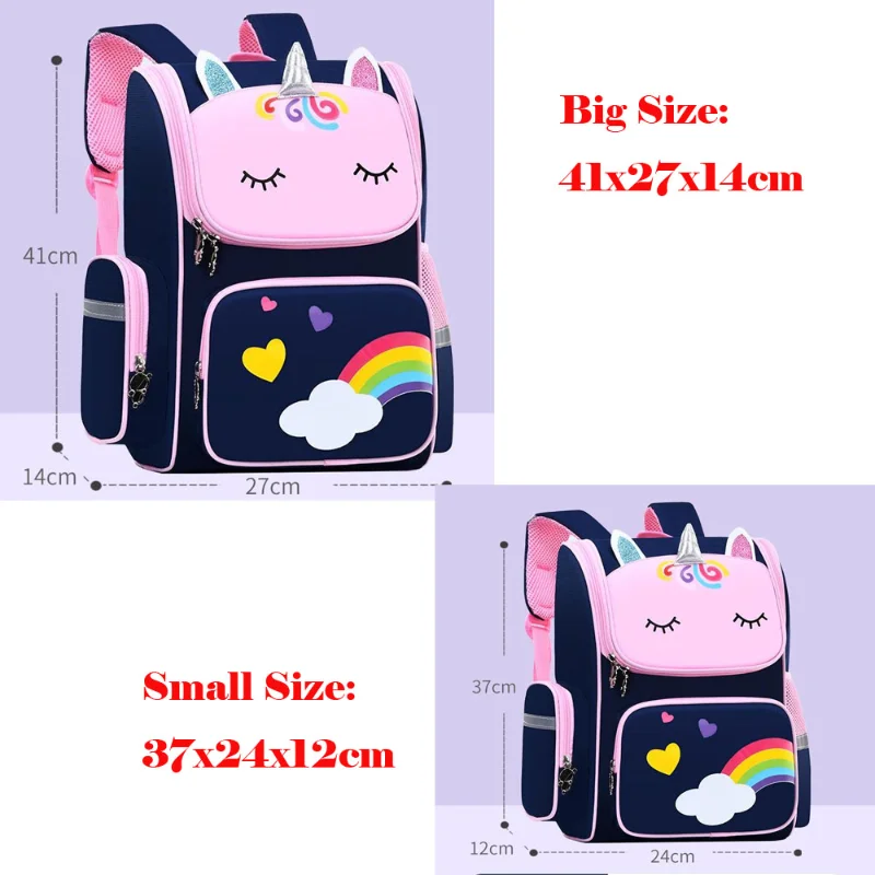 

New Large Schoolbag Cute Student School Backpack Cartoon Unicorn Bagpack Primary School Book Bags for Teenage Girls Kids