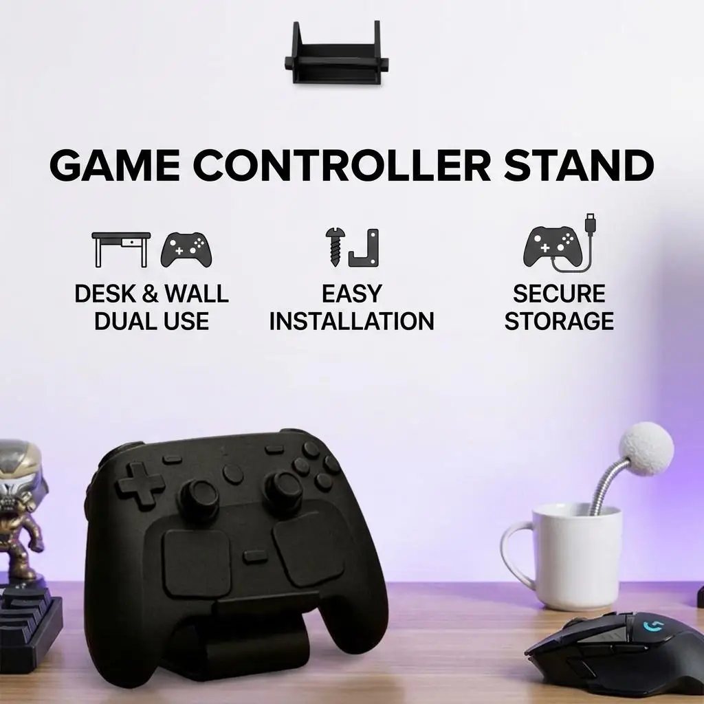 Фото Настенная подставка для хранения игровых контроллеров Steam Controller 2, держатель для консоли, органайзер для домашней игровой комнаты №1