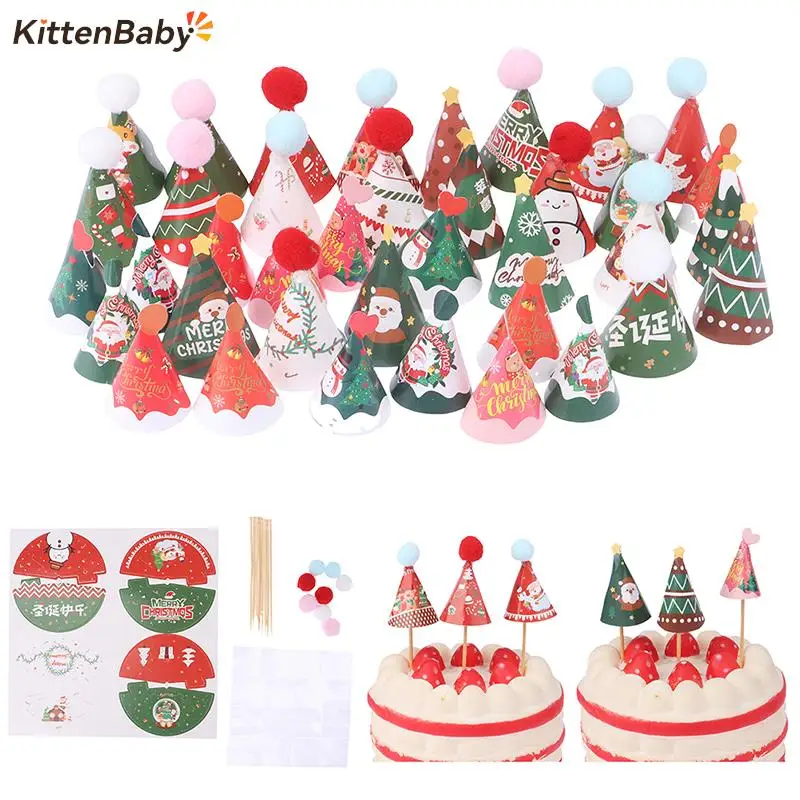 

1 Набор DIY Мини шляпа для выпечки торта топпер для выпечки вставка для кукольного домика в масштаб 1:12 головка для дня рождения Рождественская сцена декоративная игрушка