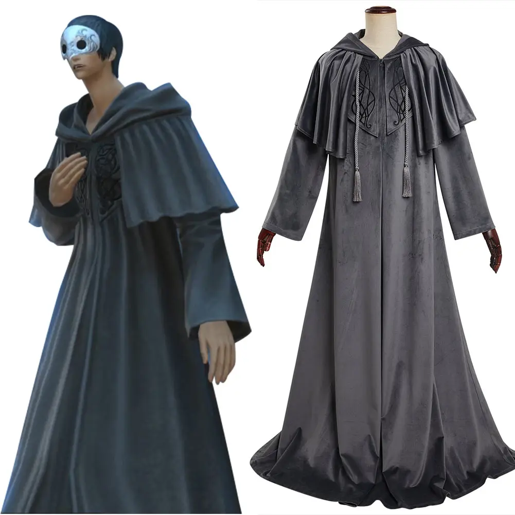 

Adult FF14 FINAL FANTASY XIV ENDWALKER Emet-Selch Hythlodaeus Cosplay Costume Men Cloak Robe Outfits Halloween Carnival Suit